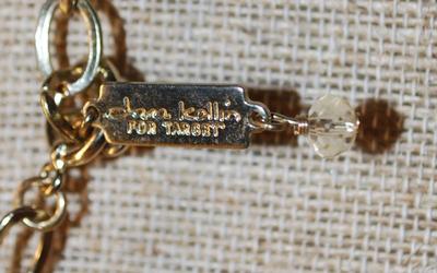 "Dana Kellin" Brand Necklace with Faceted "Gold" Hexagon Accents on a (Wrap-Around) Gold Tone Chain 38" L