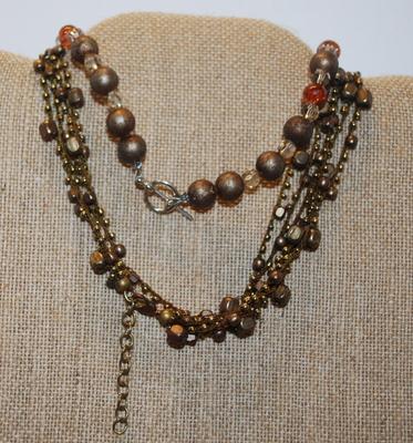 2 Ambers and Browns Stones Necklaces 1 @ 12" & 1 @ 32"