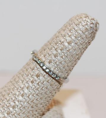 Size 7 Half-Styled Eternity Ring with all Clear Stones (1.8g)