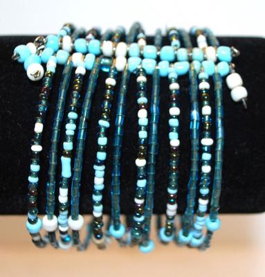 12 Beaded Bands Open Bracelet 2½ Diameter