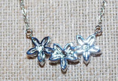 3 Glittery Attached Stars with Clear Stones PENDANT (2¼