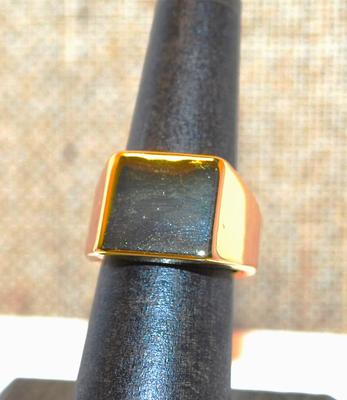 Size 6 All Gold Tone Ring with a Square Top (8.6g)