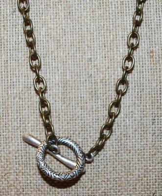 Bronze Style Colored Large Link Single Chain with Impressive Toggle Clasp 30