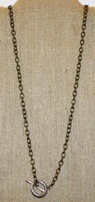 Bronze Style Colored Large Link Single Chain with Impressive Toggle Clasp 30