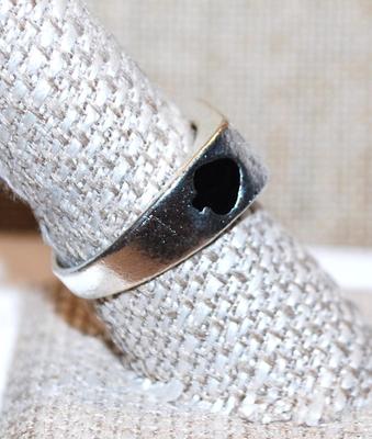 Size 9 All Silver Tone "Clubs" Ring (5.6g)