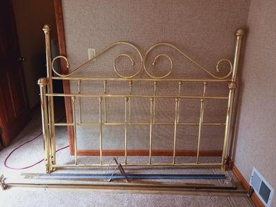 COMPLETE BRASS BED FRAME 72"W X 56"H
