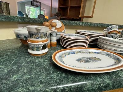 Vintage Goebel Country Burgund China Set, Service for Eight