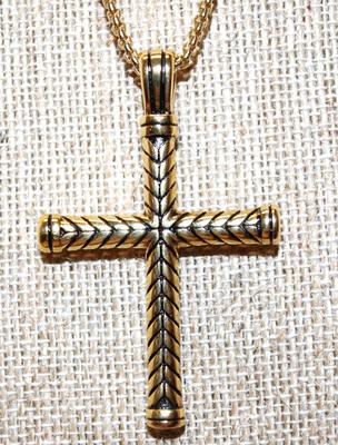 Cremation Ashes Memorial Gold Tone Cross PENDANT (2