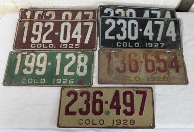 1925-1928 Colorado License Plates