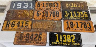 1931-1934 Colorado License Plates