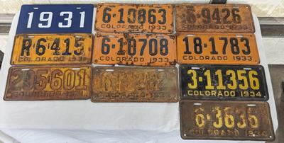 1931-1934 Colorado License Plates