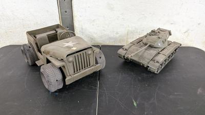 1973 Ideal Army Jeep and Patton Tank
