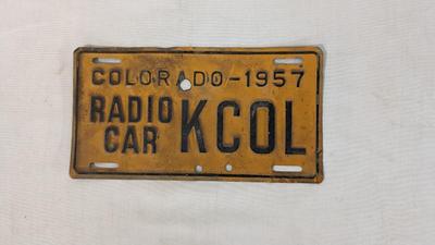 1957 Colorado Radio Car License Plate