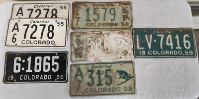 1955-1959 Colorado License Plates