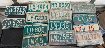 1970's Colorado License Plates