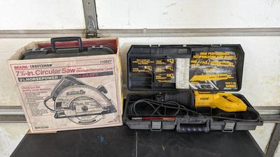 DeWalt Reciprocating Saw and Craftsman 7 1/4" Circular Saw