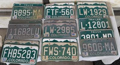 1980's and 1990's Colorado License Plate Assortment