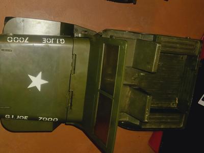 GI JOE ARMY JEEP 7000 WITH TRAILER AND GI JOE ACCESSORIES