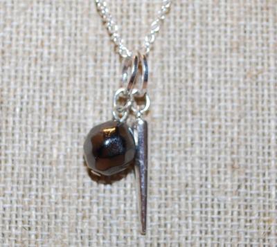 Sphere & Stake PENDANTS on a Silver Tone Chain 16" L