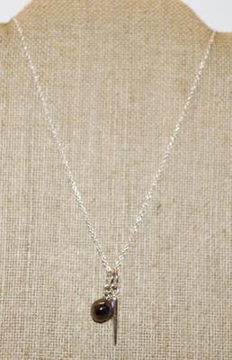 Sphere & Stake PENDANTS on a Silver Tone Chain 16" L