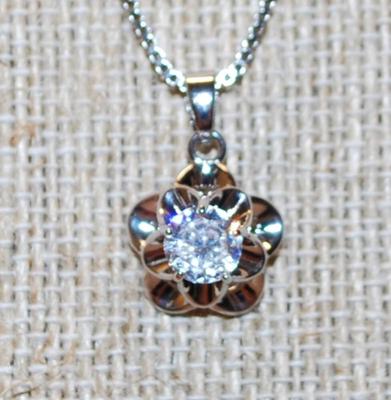 Single Diamond Style Flower Petal PENDANT (½