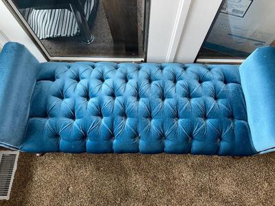 BEAUTIFUL BACKLESS ROLLED ARMED TUFTED BENCH