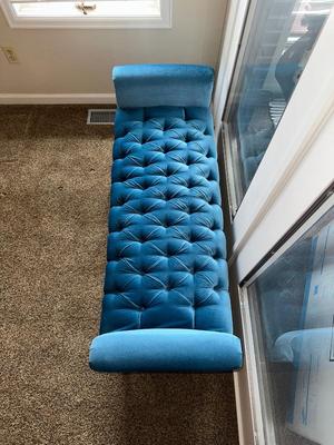 BEAUTIFUL BACKLESS ROLLED ARMED TUFTED BENCH