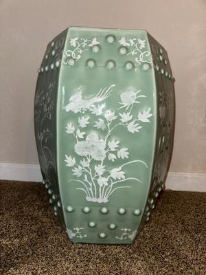 CHINESE CELADON GLAZED GARDEN STOOL