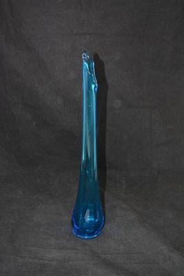 Beautiful Vintage Azure Slung Glass Vase 14