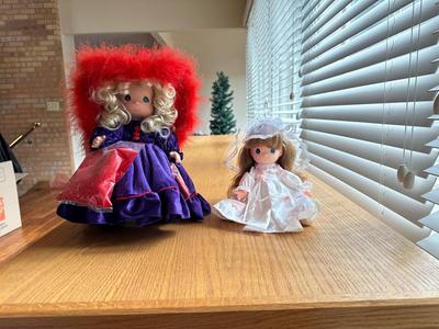 PRECIOUS MOMENTS DOLLS - RED HAT DIVINE DIVA AND BRIDE VINYL DOLLS
