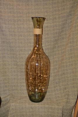 Large Heavy Glass Vase w/ Cord-Wrapped Neck 35.5