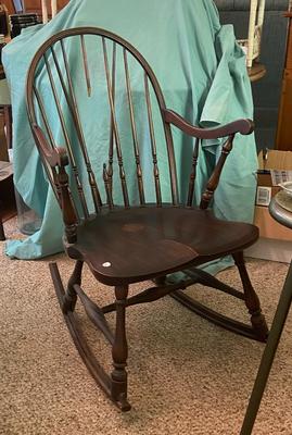 Vintage Wooden Rocking Chair, Damaged