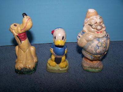 LOT 98 GREAT VINTAGE DISNEY 3 CHALK FIGURINES