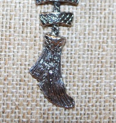 Nice Silver Tone Chain (28" L) with a Split-Piece Silver Fish (3" L ) -- Only ½ Tail