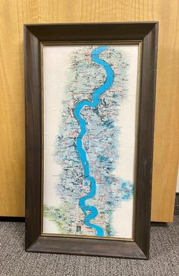 Framed Map of Elbe River in Germany