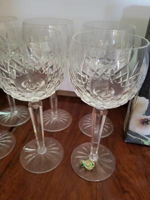 6 WATERFORD LISMORE BALLOON GLASSES AND SAVOIR VIVRE RELISH DISH