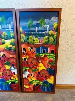 2 COLORFUL PAINTINGS BY LUIS