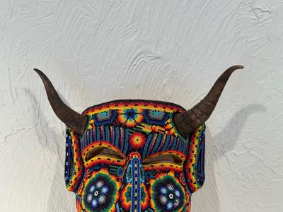 MEXICAN DEMON HUICHOL BEADED MASK