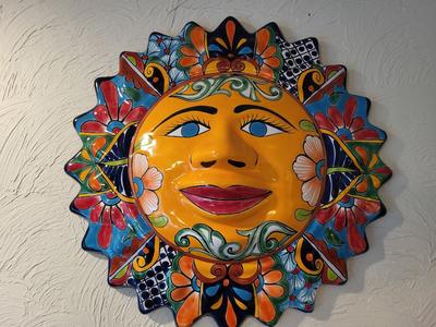 LARGE COLORFUL CLAY SUN