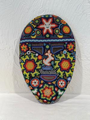 MEXICAN HANDCRAFTED HUICHOL MASK