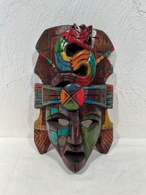 WOODEN HAND CARVED MASK