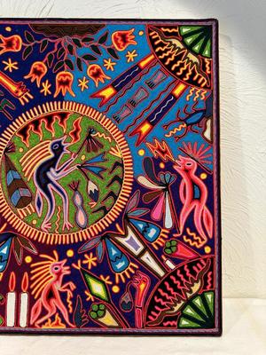 MEXICAN HUICHOL YARN PAINT ART