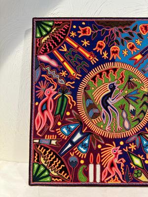 MEXICAN HUICHOL YARN PAINT ART