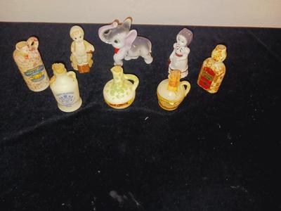 VINTAGE FIGURINES AND SOME OLD SEALED BOTTLES