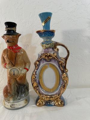 JIM BEAM 1974 FOX & FULL 1975 REFLECTIONS IN GOLD DECANTERS