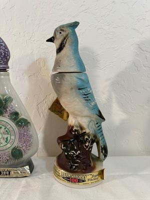 JIM BEAM LOMBARD LILAC VILLAGE & BLUE JAY DECANTERS