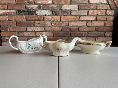 Lot of Three Vintage Gravy Boats