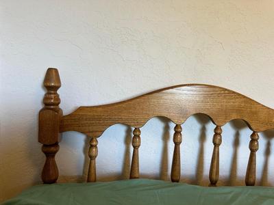 THE ORMAN GRUBB SOLID OAK NIGHT STAND AND A COMPLETE TWIN BED