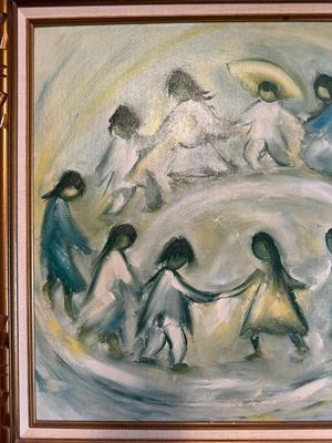 SIGNED DE GRAZIA "LOS NINOS" OIL PAINTING