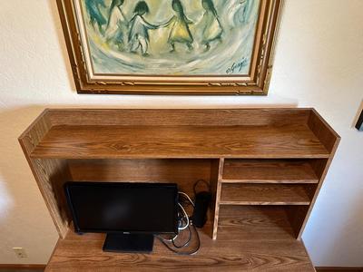 COMPUTER DESK W/HURCH AND ADJUSTABLE DESK CHAIR